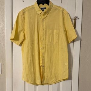 Club Room Men's Bright Yellow Short Sleeve Shirt